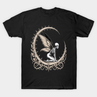 Cottagegore Fairy Skeleton Moon T-Shirt