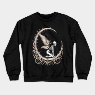 Cottagegore Fairy Skeleton Moon Crewneck Sweatshirt