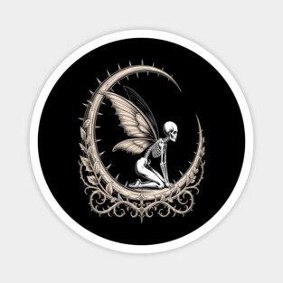 Cottagegore Fairy Skeleton Moon Magnet