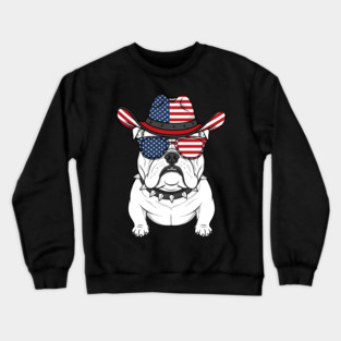 French Bulldog American Flag 4th of July Frenchie Crewneck Sweatshirt