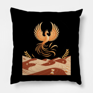 Origami Phoenix Spiral Hourglass Desert Pillow