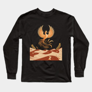 Origami Phoenix Spiral Hourglass Desert Long Sleeve T-Shirt