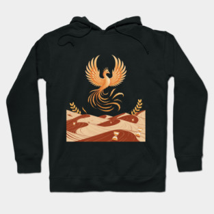 Origami Phoenix Spiral Hourglass Desert Hoodie