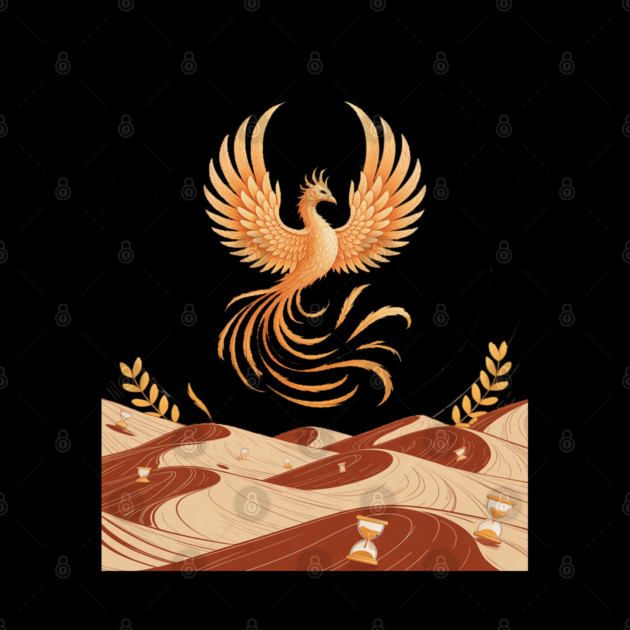 Origami Phoenix Spiral Hourglass Desert by Ink Lines