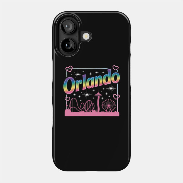 Orlando Florida Rainbow Amusement Park Phone Case by Ink Lines