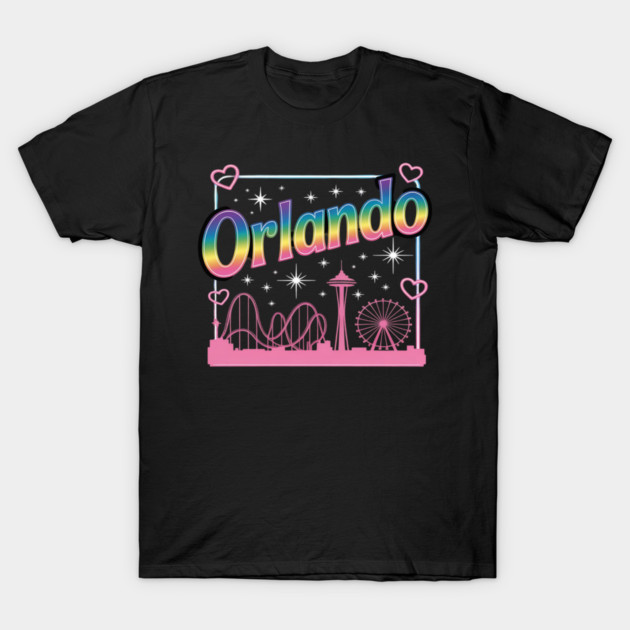 Orlando Florida Rainbow Amusement Park T-Shirt by Ink Lines