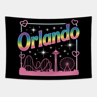 Orlando Florida Rainbow Amusement Park Tapestry