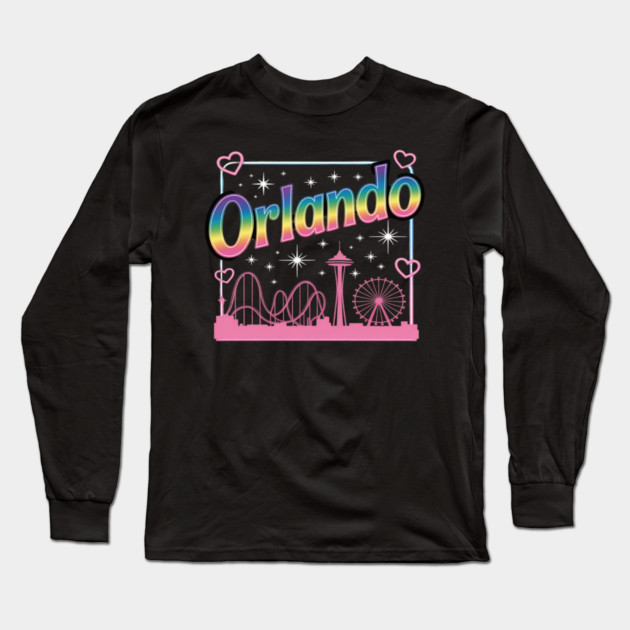 Orlando Florida Rainbow Amusement Park Long Sleeve T-Shirt by Ink Lines