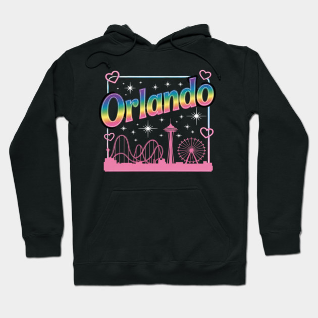 Orlando Florida Rainbow Amusement Park Hoodie by Ink Lines