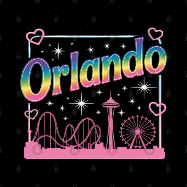 Orlando Florida Rainbow Amusement Park by Ink Lines