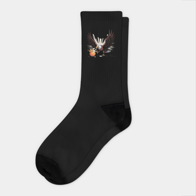 Orange Kicking No Kings In America Eagle Socks by Ink Lines