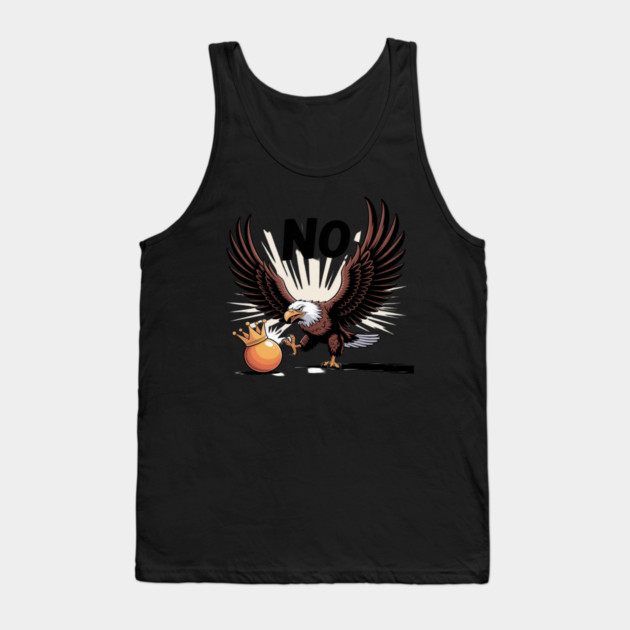 Orange Kicking No Kings In America Eagle Tank Top by Ink Lines