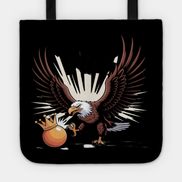 Orange Kicking No Kings In America Eagle Tote by Ink Lines