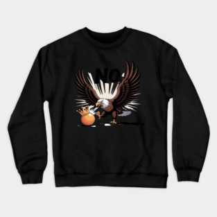 Orange Kicking No Kings In America Eagle Crewneck Sweatshirt