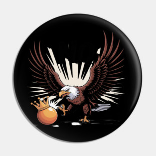 Orange Kicking No Kings In America Eagle Pin
