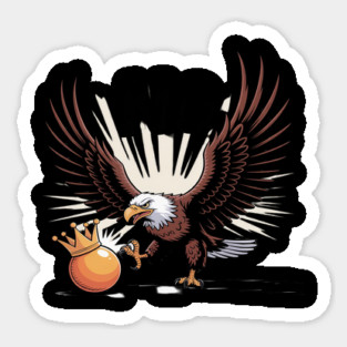 Orange Kicking No Kings In America Eagle Sticker
