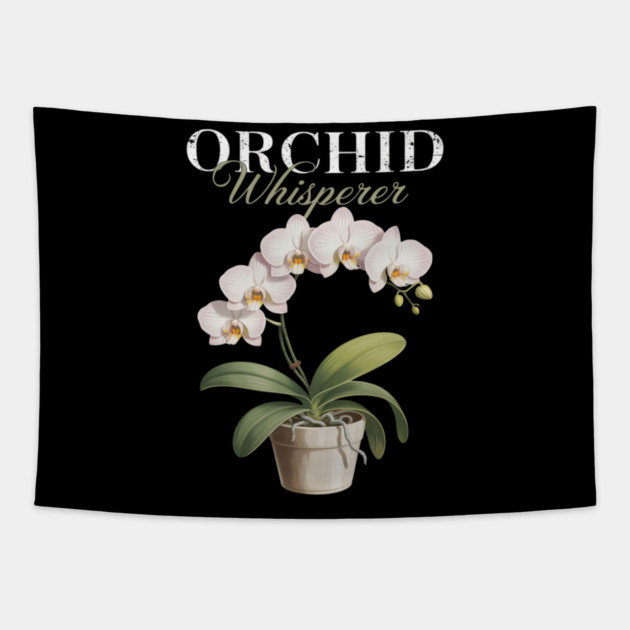 Orchid Whisperer Plant Lover Women Florist Orchid Flower Tapestry by Ink Lines