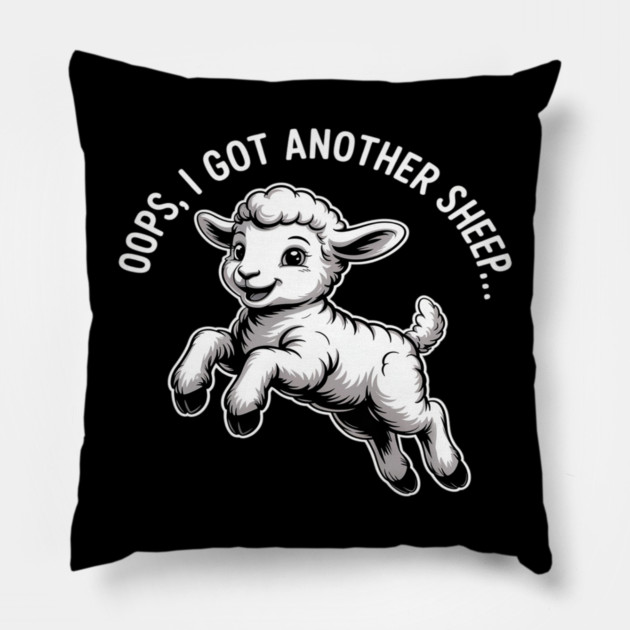 Oops I Got Another Sheep Pillow by Ink Lines
