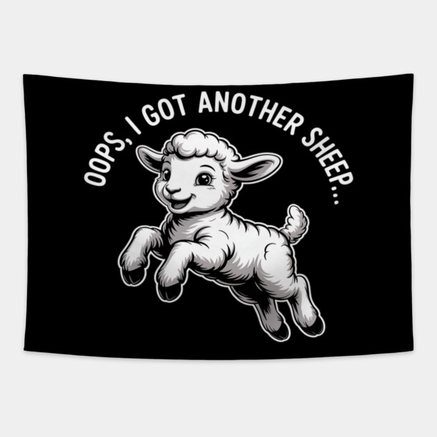 Oops I Got Another Sheep Tapestry by Ink Lines