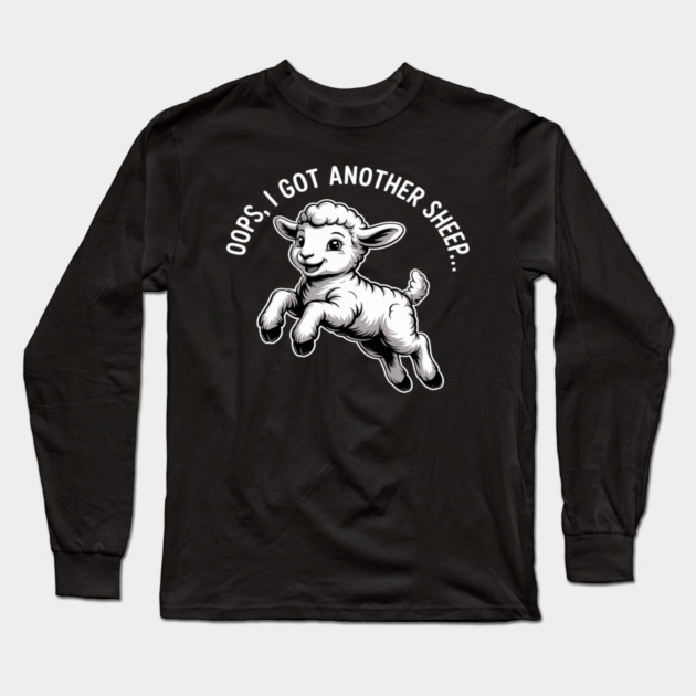 Oops I Got Another Sheep Long Sleeve T-Shirt by Ink Lines