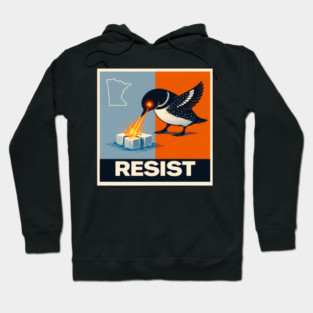 Minneapolis ICE Protest RESIST -Anti ICE -ICE Out Minneapolis Loon Bird Hoodie