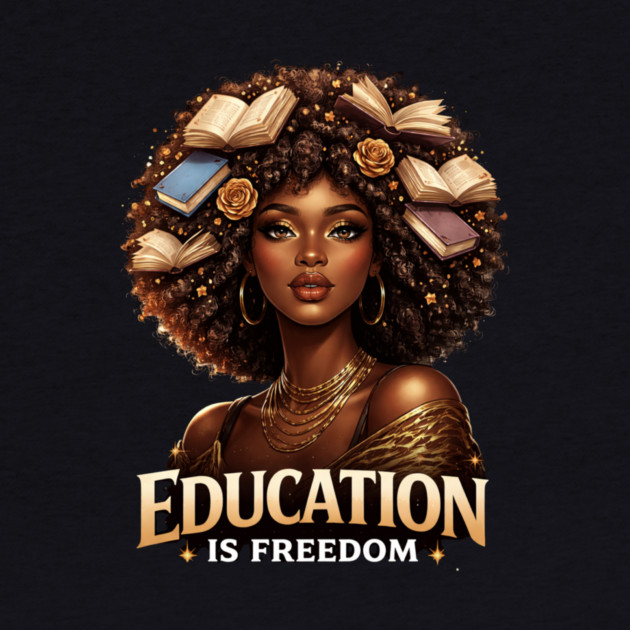 Education Is Freedom Black Woman Empowerment by ArtistTee ⭐⭐⭐⭐⭐