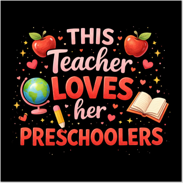 This Teacher Loves Her Preschoolers Teacher Gift Wall Art by ArtistTee ⭐⭐⭐⭐⭐