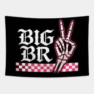 Big Br Skeleton Hand Peace Sign Emo Aesthetic Tapestry