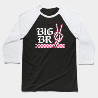 Big Br Skeleton Hand Peace Sign Emo Aesthetic Baseball T-Shirt