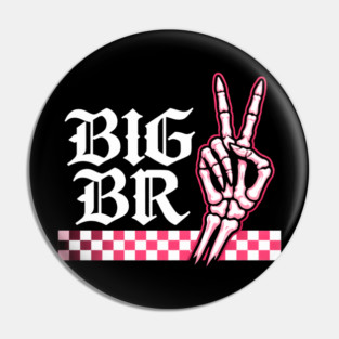 Big Br Skeleton Hand Peace Sign Emo Aesthetic Pin