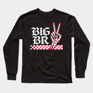 Big Br Skeleton Hand Peace Sign Emo Aesthetic Long Sleeve T-Shirt