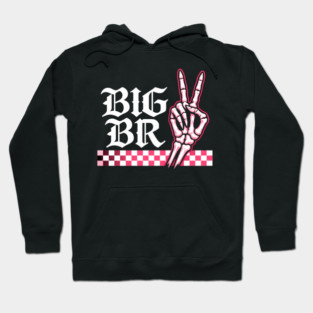 Big Br Skeleton Hand Peace Sign Emo Aesthetic Hoodie