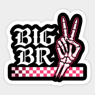Big Br Skeleton Hand Peace Sign Emo Aesthetic Sticker
