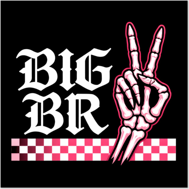 Big Br Skeleton Hand Peace Sign Emo Aesthetic Wall Art by ArtistTee ⭐⭐⭐⭐⭐