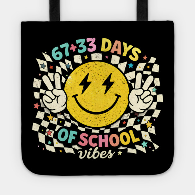 67 + 33 Days Of School Vibes Teacher Student Tote by ArtistTee ⭐⭐⭐⭐⭐