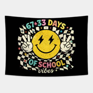 67 + 33 Days Of School Vibes Teacher Student Tapestry