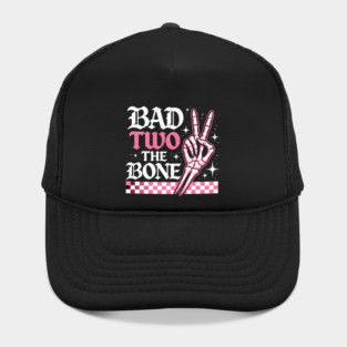 Bad Two The Bone Skeleton Hand Funny Hat