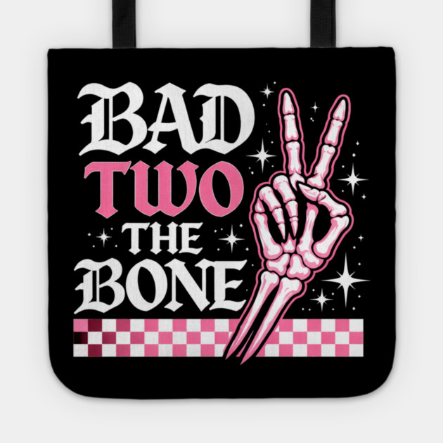 Bad Two The Bone Skeleton Hand Funny Tote by ArtistTee ⭐⭐⭐⭐⭐