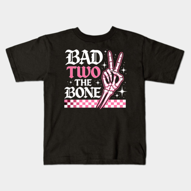 Bad Two The Bone Skeleton Hand Funny Kids T-Shirt by ArtistTee ⭐⭐⭐⭐⭐