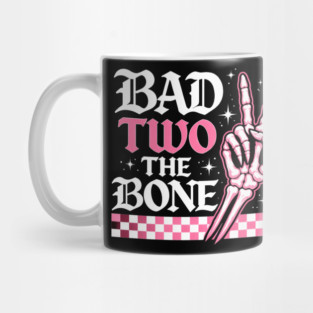 Bad Two The Bone Skeleton Hand Funny Mug
