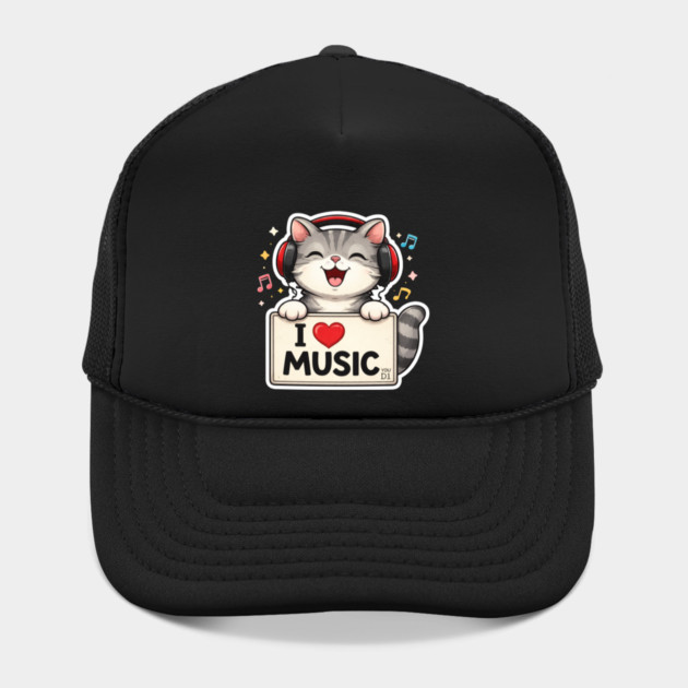 I Love Music Cat Lover Cute by ArtistTee ⭐⭐⭐⭐⭐