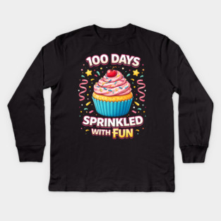 100 Days Sprinkled With Fun Teacher Celebration Kids Long Sleeve T-Shirt