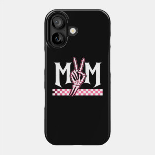 Mom Peace Sign Skeleton Hand Mothers Day Phone Case