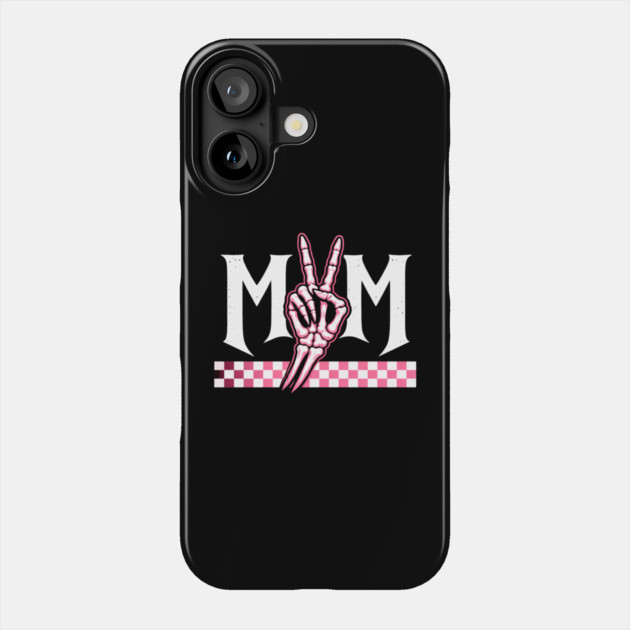 Mom Peace Sign Skeleton Hand Mothers Day Phone Case by ArtistTee ⭐⭐⭐⭐⭐