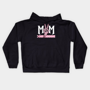 Mom Peace Sign Skeleton Hand Mothers Day Kids Hoodie