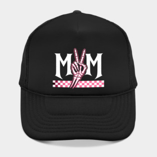Mom Peace Sign Skeleton Hand Mothers Day Hat
