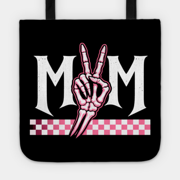 Mom Peace Sign Skeleton Hand Mothers Day Tote by ArtistTee ⭐⭐⭐⭐⭐