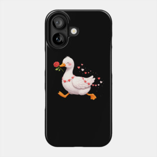 Valentine Duck With Rose Romantic Love Gift Phone Case