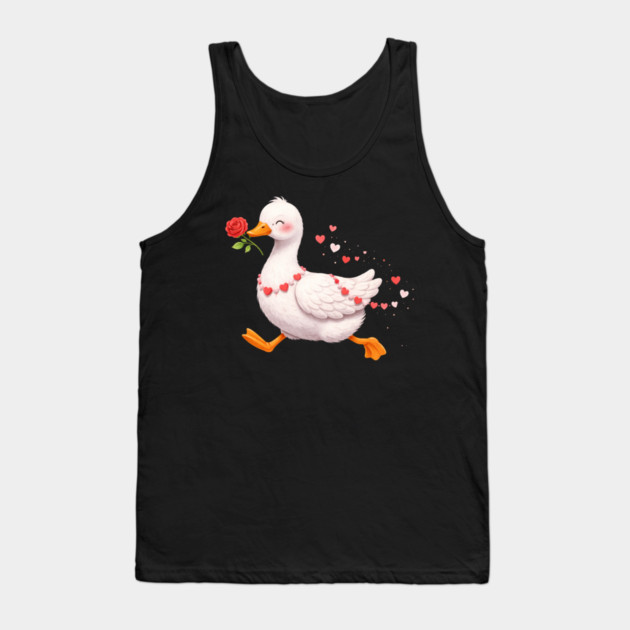 Valentine Duck With Rose Romantic Love Gift Tank Top by ArtistTee ⭐⭐⭐⭐⭐