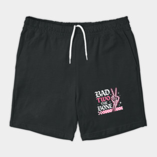 Bad Two The Bone Skeleton Peace Sign Funny Shorts